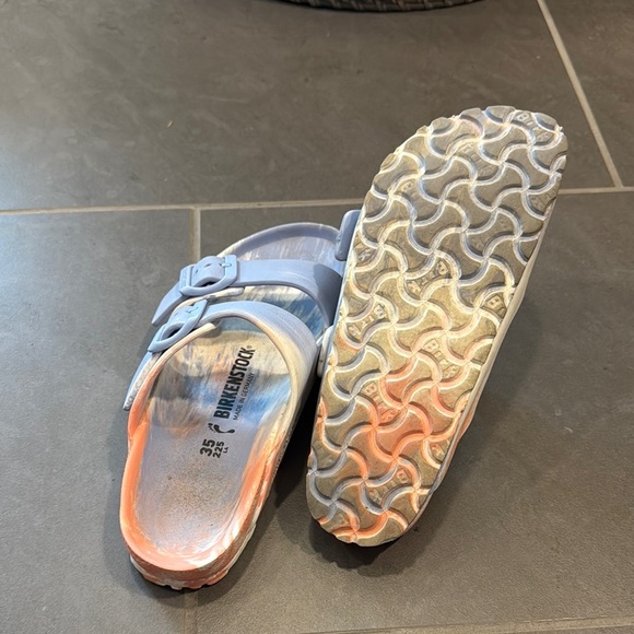 Birkenstock Blue and Red Sandals with Contoured Footbed - Picture 4 of 4